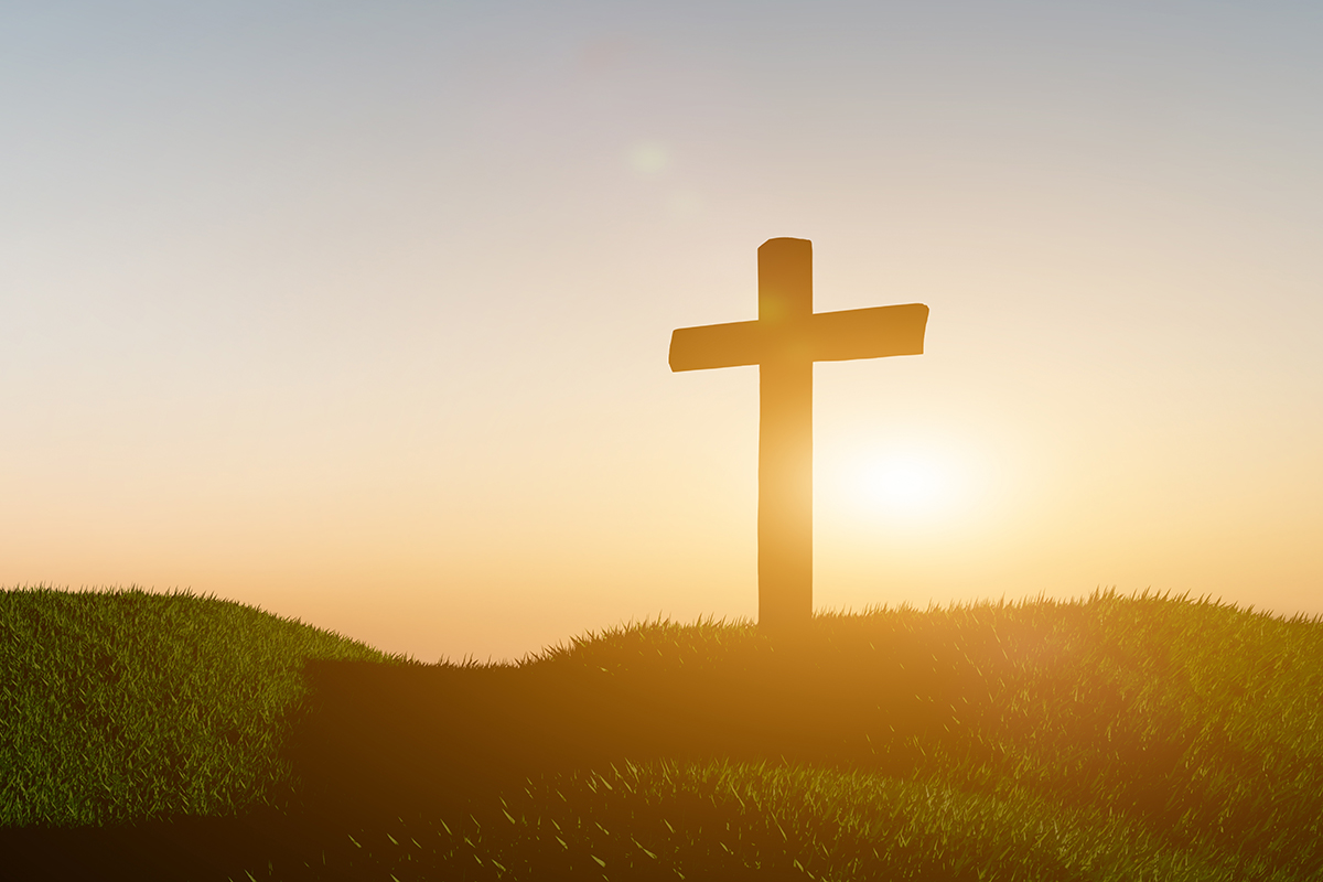 cross at sunset